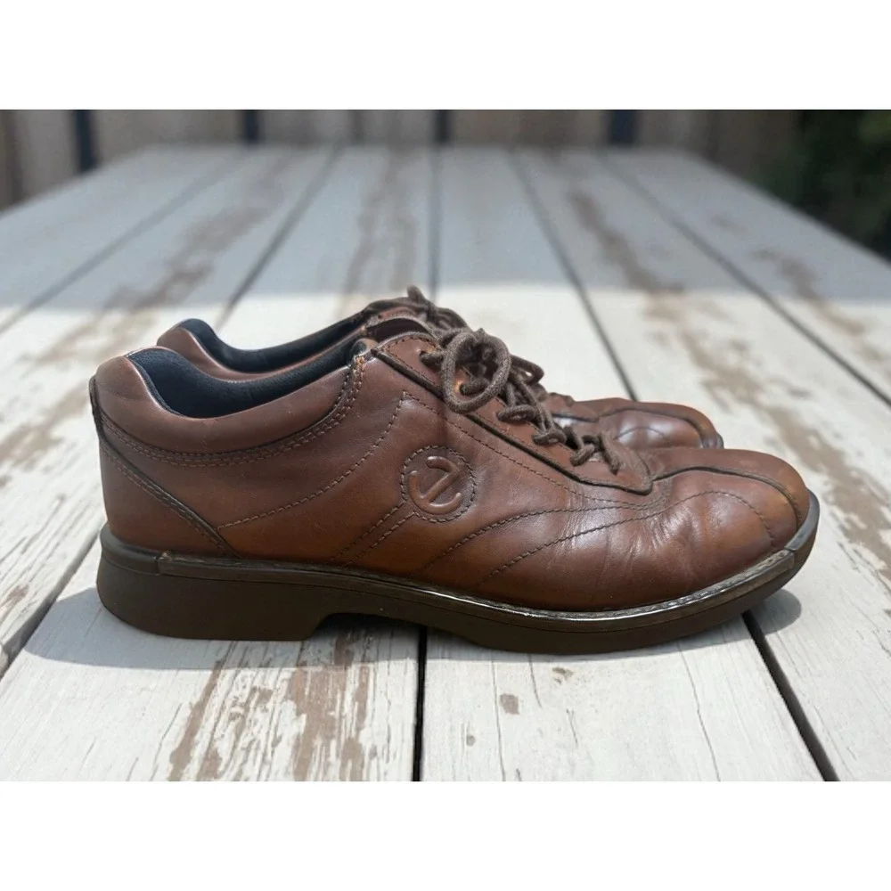 ECCO 'Neoflexor' Brown Leather‎ Lace Up Bicycle Toe Oxfords EUR 45 -US 11.5